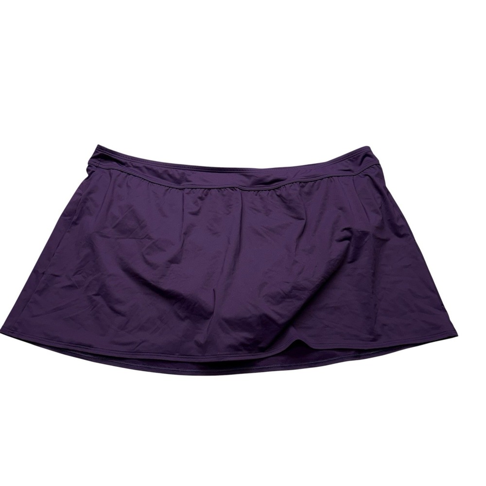 Lands End Womens Swim Skirt 26W Purple Mini Short Swimsuit Lined